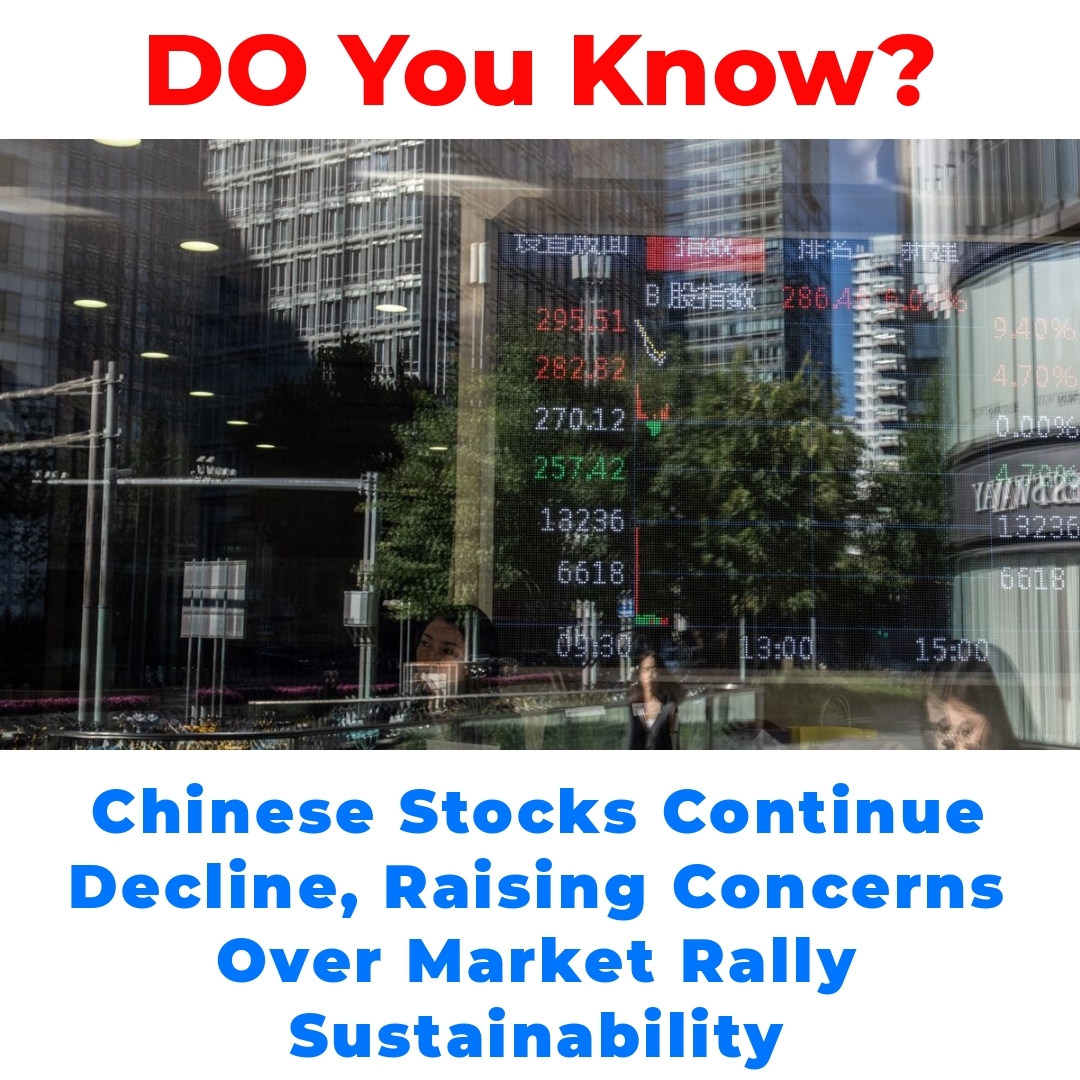 Chinese Stocks Continue Decline, Raising Concerns Over Market Rally Sustainability