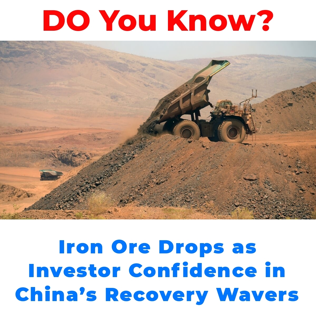 Iron Ore Drops as Investor Confidence in China’s Recovery Wavers