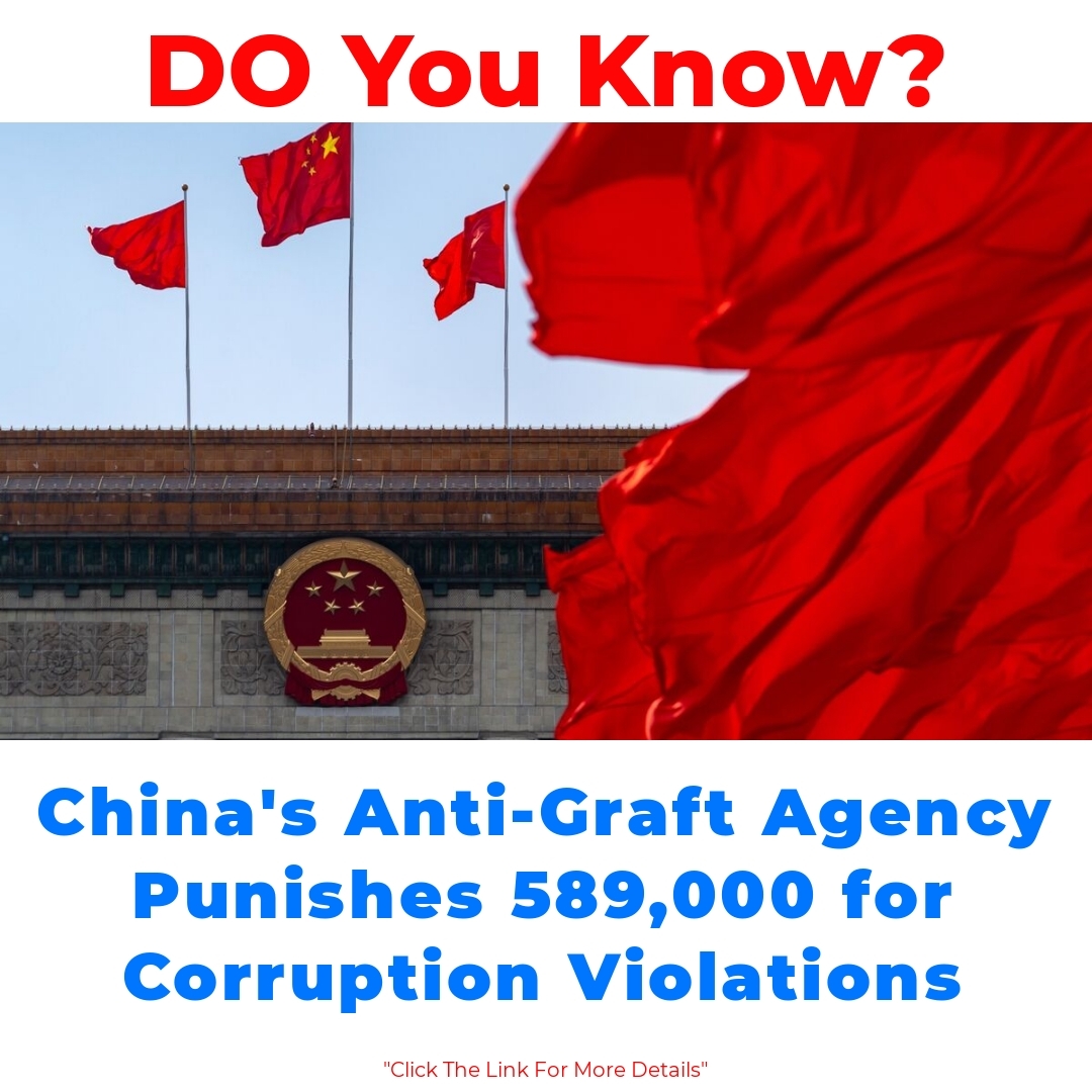 China’s Anti-Graft Agency Punishes 589,000 for Corruption Violations