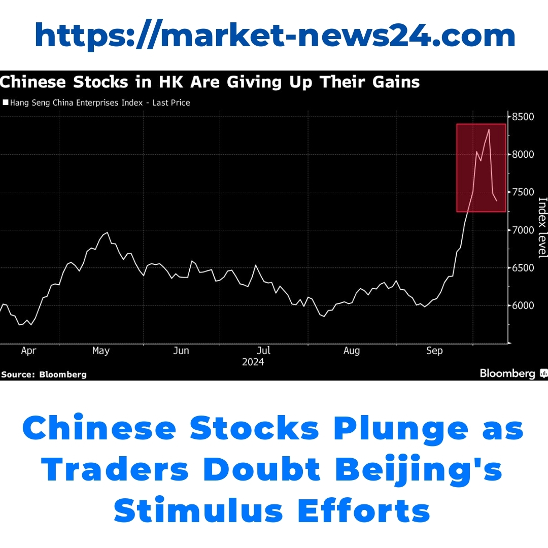 Chinese Stocks Plunge as Traders Doubt Beijing’s Stimulus Efforts