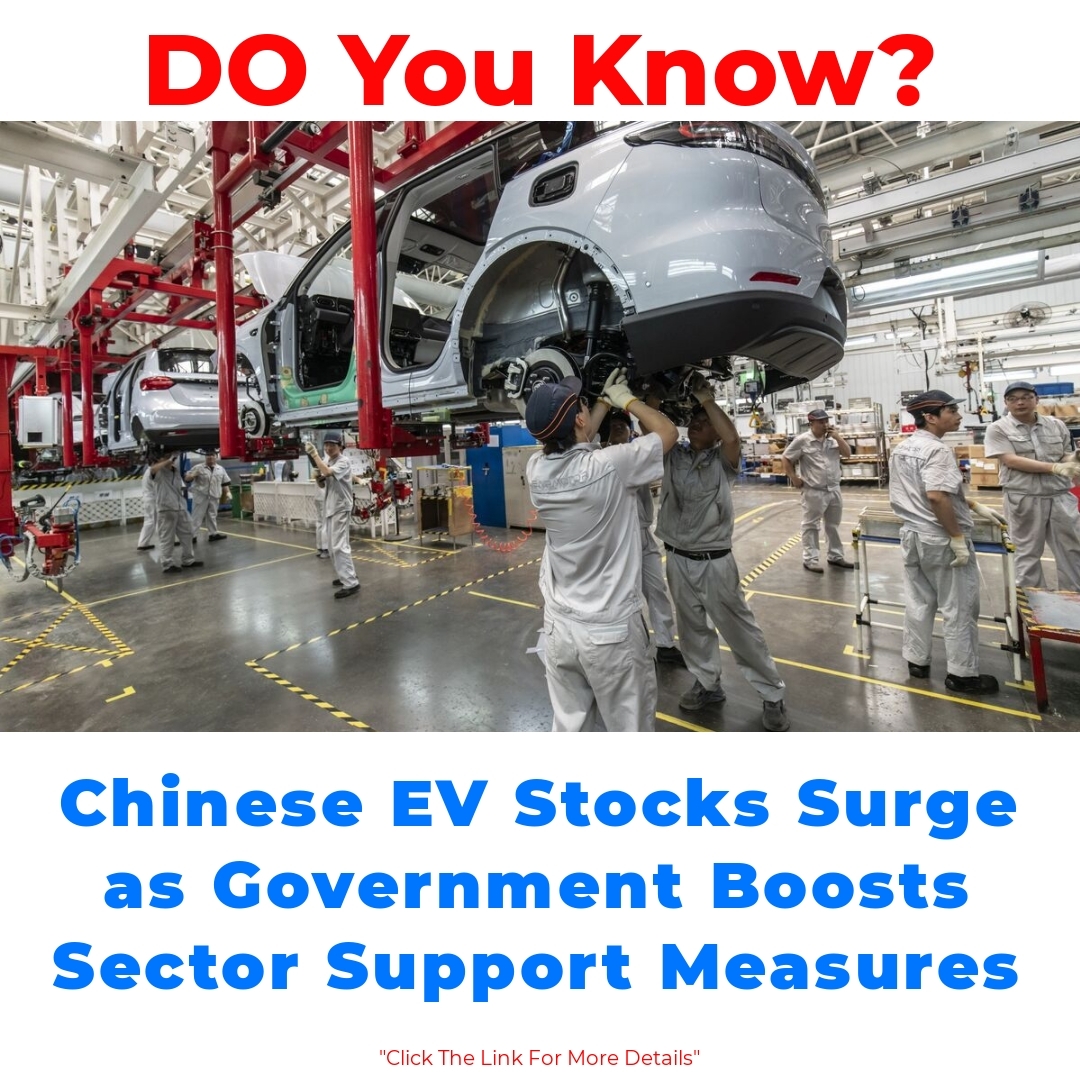 Chinese EV Stocks Surge as Government Boosts Sector Support Measures