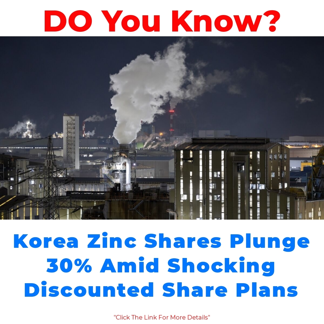 Korea Zinc Shares Plunge 30% Amid Shocking Discounted Share Plans